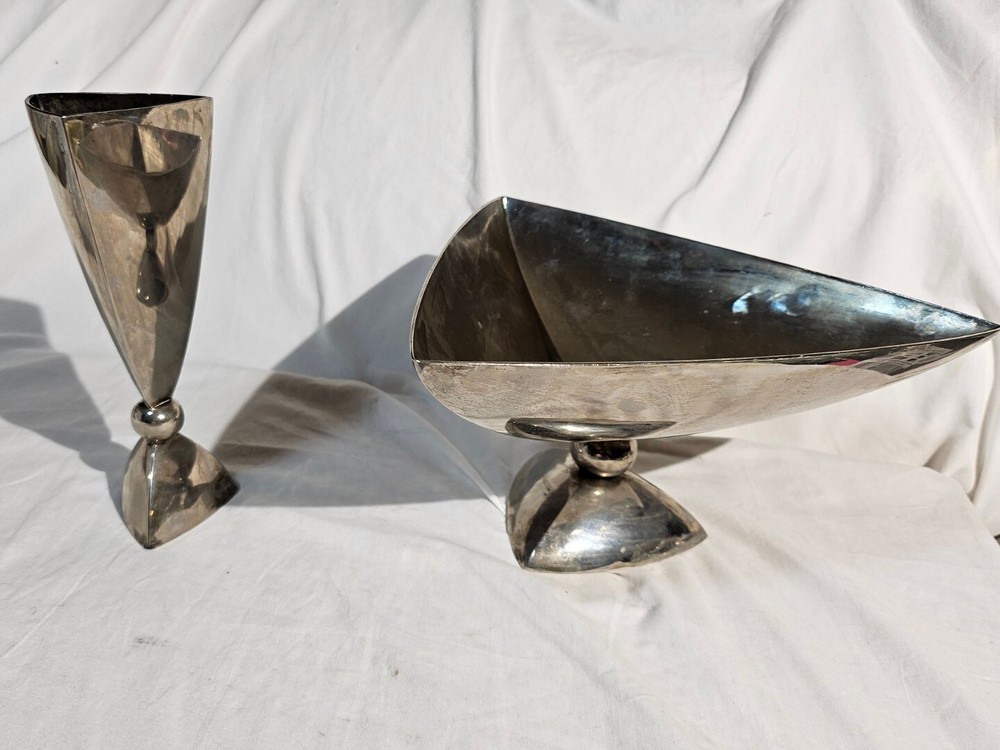Namford Silverplated Triangular Bowl & Wine Cup Brass Collectible 🔥