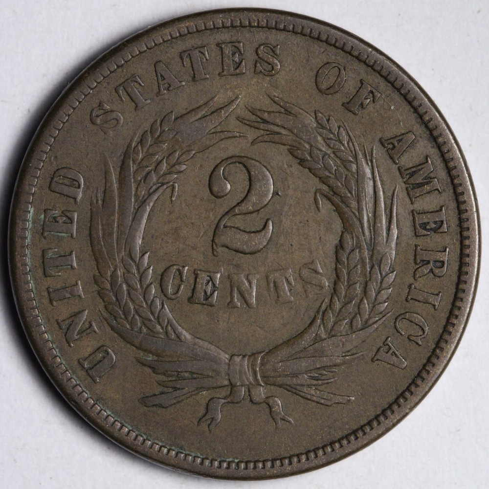 1865 Two Cent Piece VF+ XF E174 OZNC