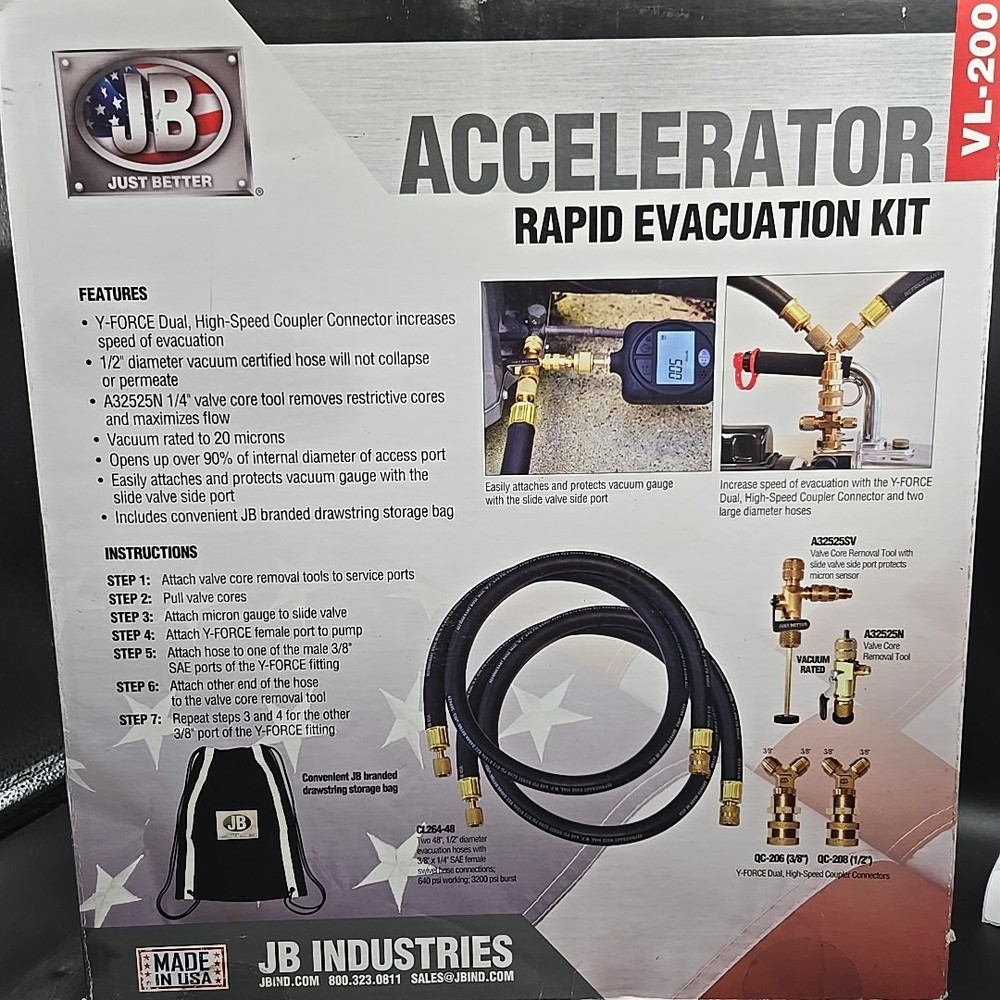 JB Industries VL-200 ACCELERATOR Rapid Evacuation Kit