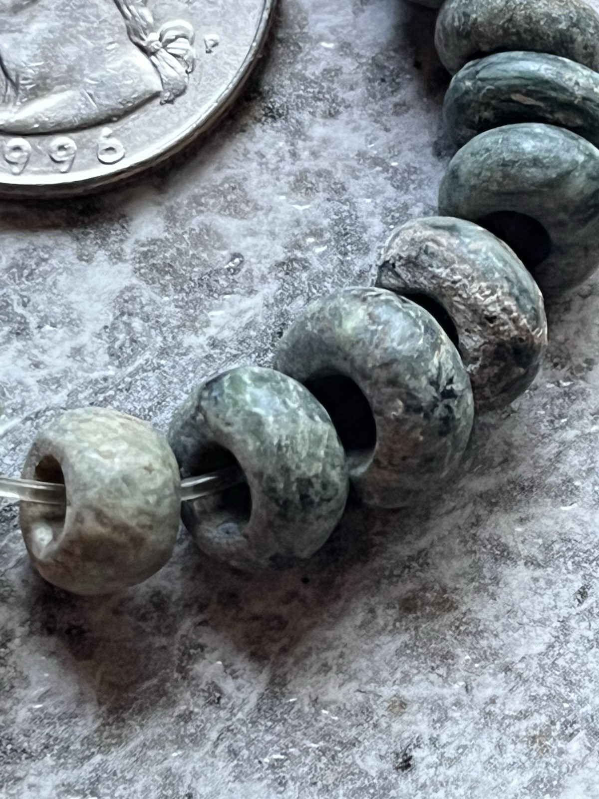 20 Jade Beads PreColumbian Ancient Artifacts Teotihuacan Mayan Free Shipping