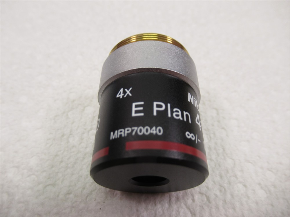 Nikon E Plan 4x / 0.10 OFN20 WD 30 Microscope Objective Lens for Eclipse Models