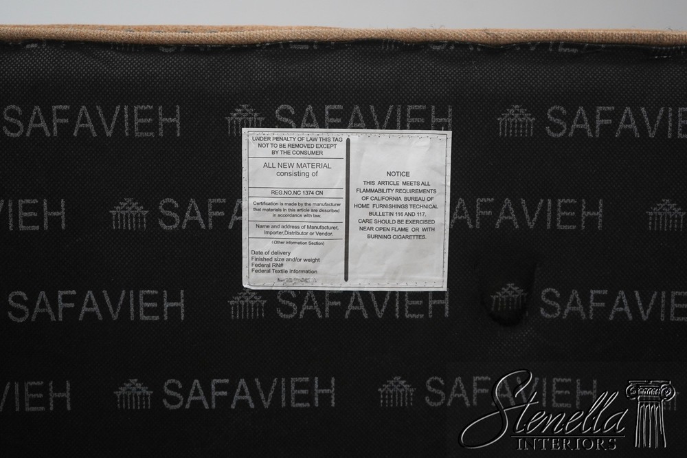F70563: Pair SAFAVIA Modern X Form Upholstered Bench Stools