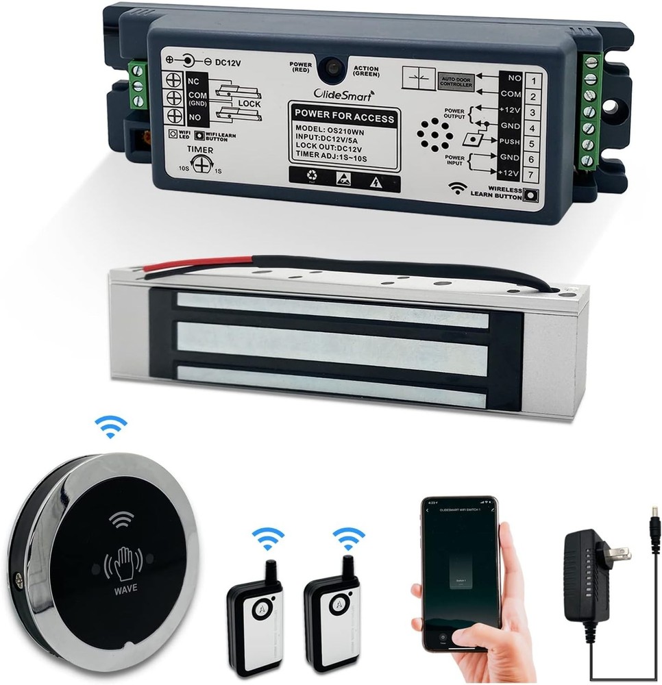 WiFi Magnetic Door Lock System Kit Wireless Remote App Touchless Control