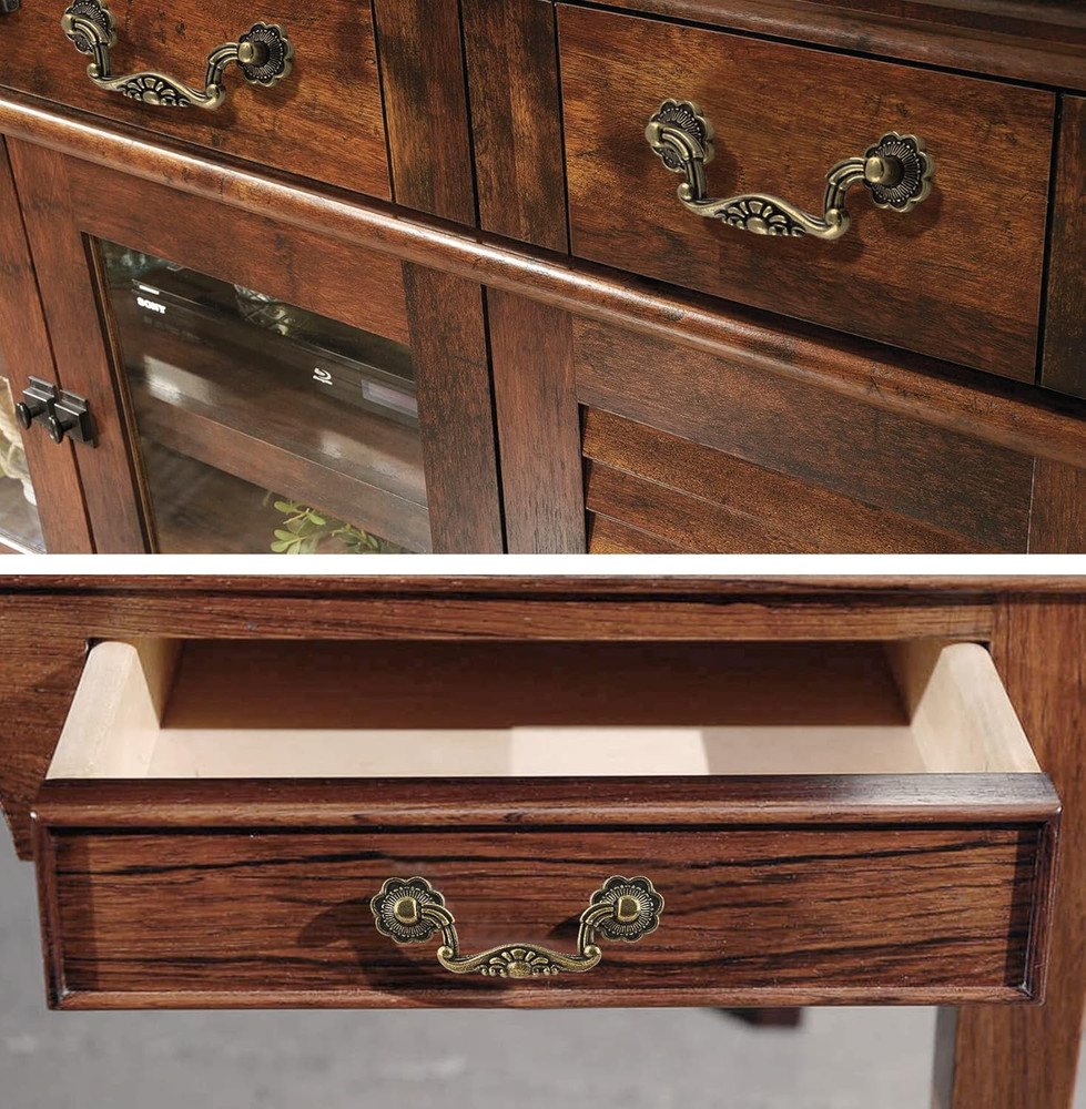 6 Pcs 3 Inch Bail Handle Drop Pulls Vintage Drop Bail Drawer Pulls Antique Bronz