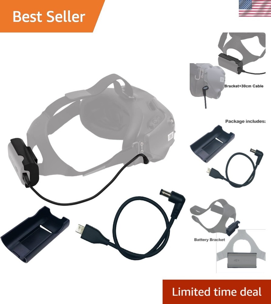 DJI FPV Goggles V2 Power Cable & Lightweight Battery Bracket for Enhanced Flight