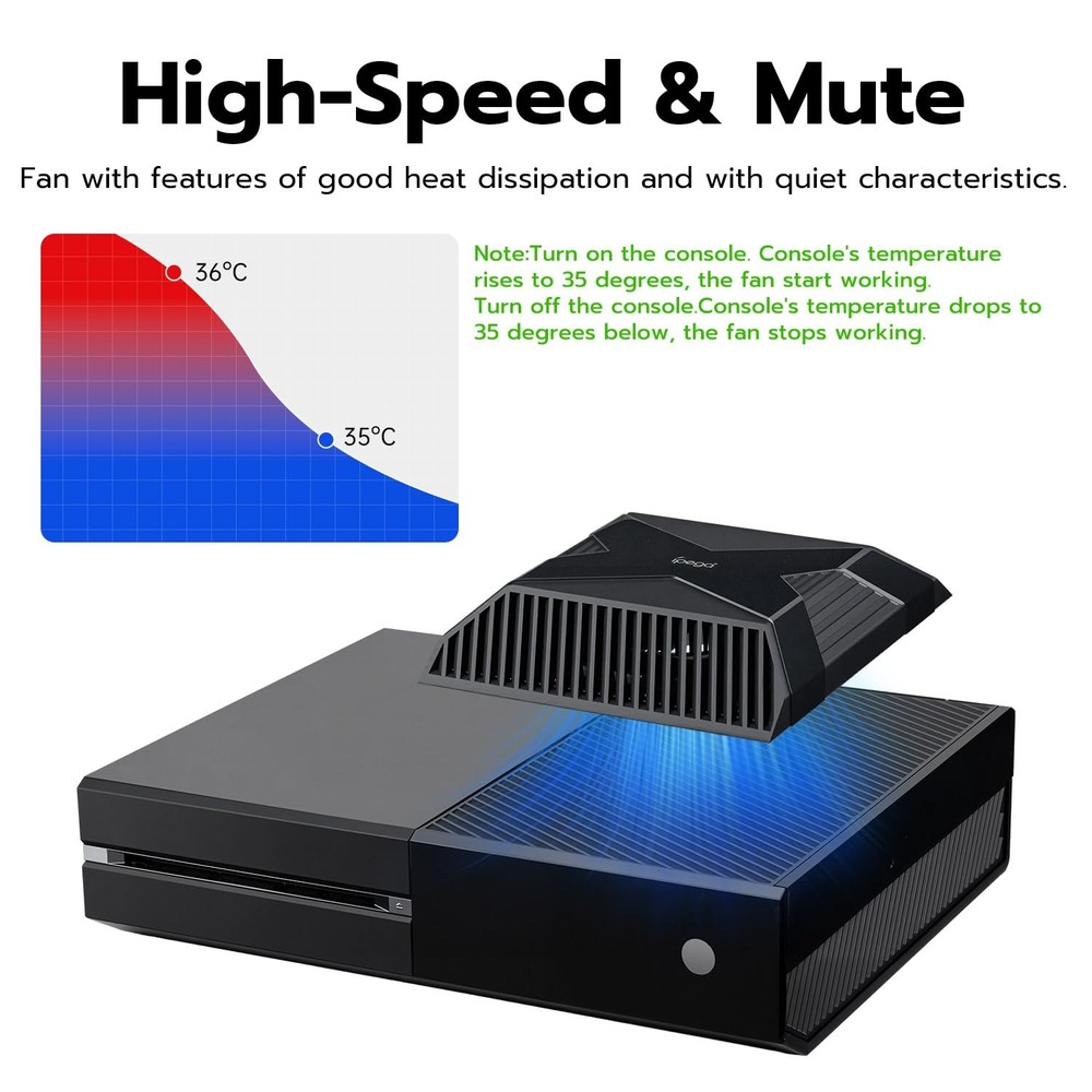 Ipega Cooling Fan for Xbox One – Auto Sensing & Quiet