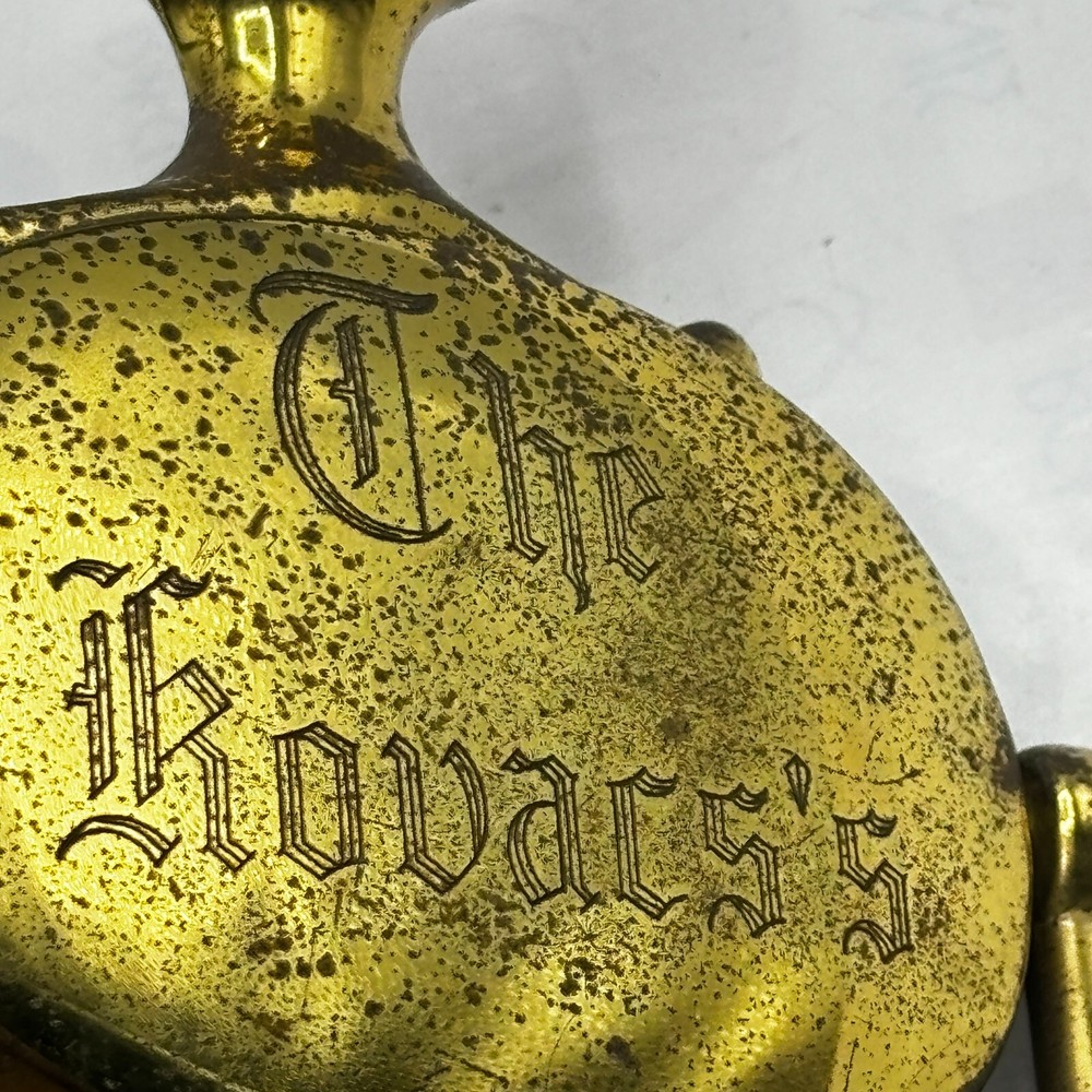 VINTAGE Solid Brass Door Knocker Engraved Things Remembered Spain ⭐