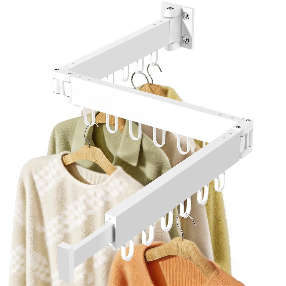 Clothes Drying Rack Wall Mounted, Space-Saving Drying Rack Clothing, Collapsi...