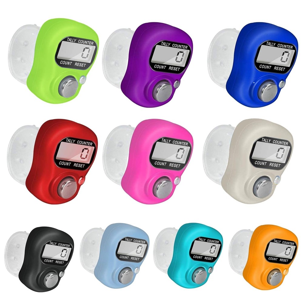 10 Pack Electronic Finger Counters - Resettable Hand Tally Clickers with LCD