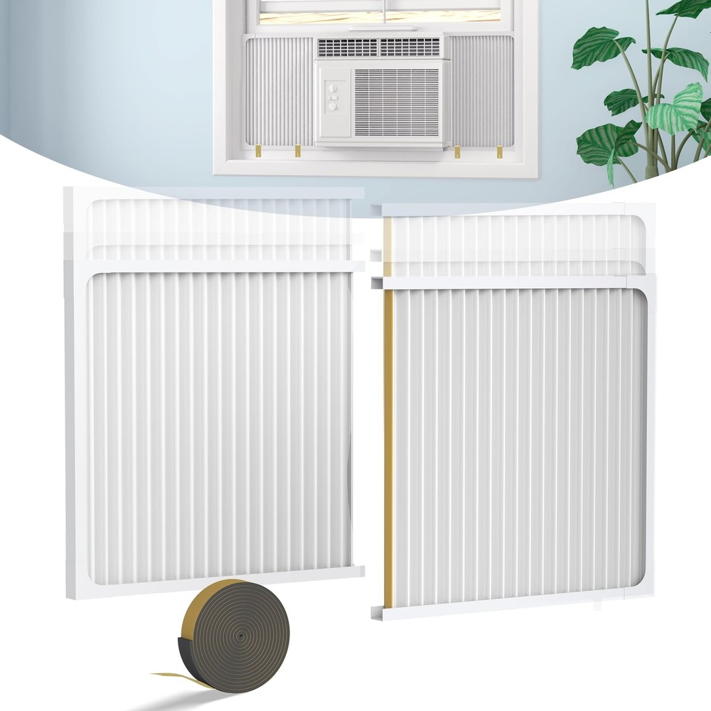 Window Air Conditioner Side Panel with Adjustable Frame, Universal Window AC ...