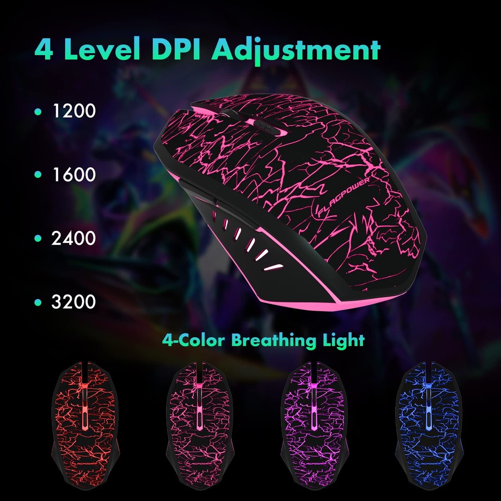 RGB Adjustable Breathing Backlit Mechanical Feeling Gaming Keyboard Mouse PC