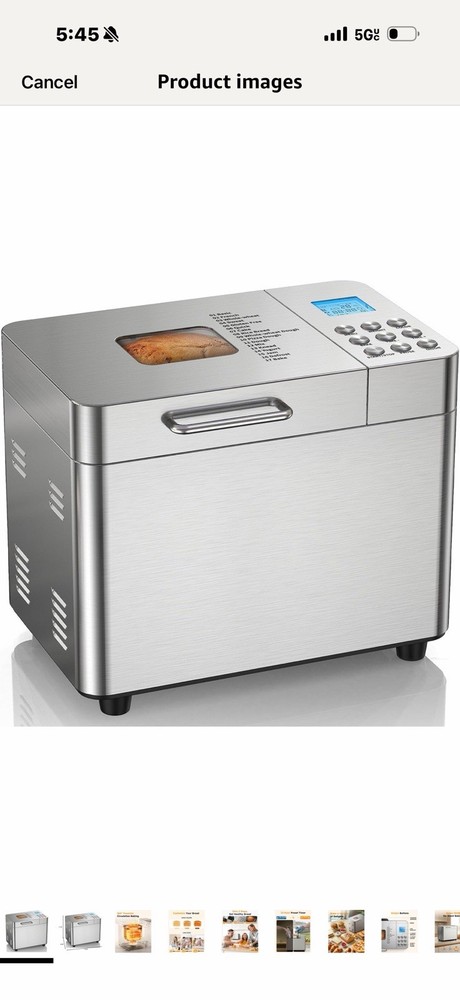 Breadman BM8205 Silver Bread Machine 12 Programs Digital Display Viewing Window