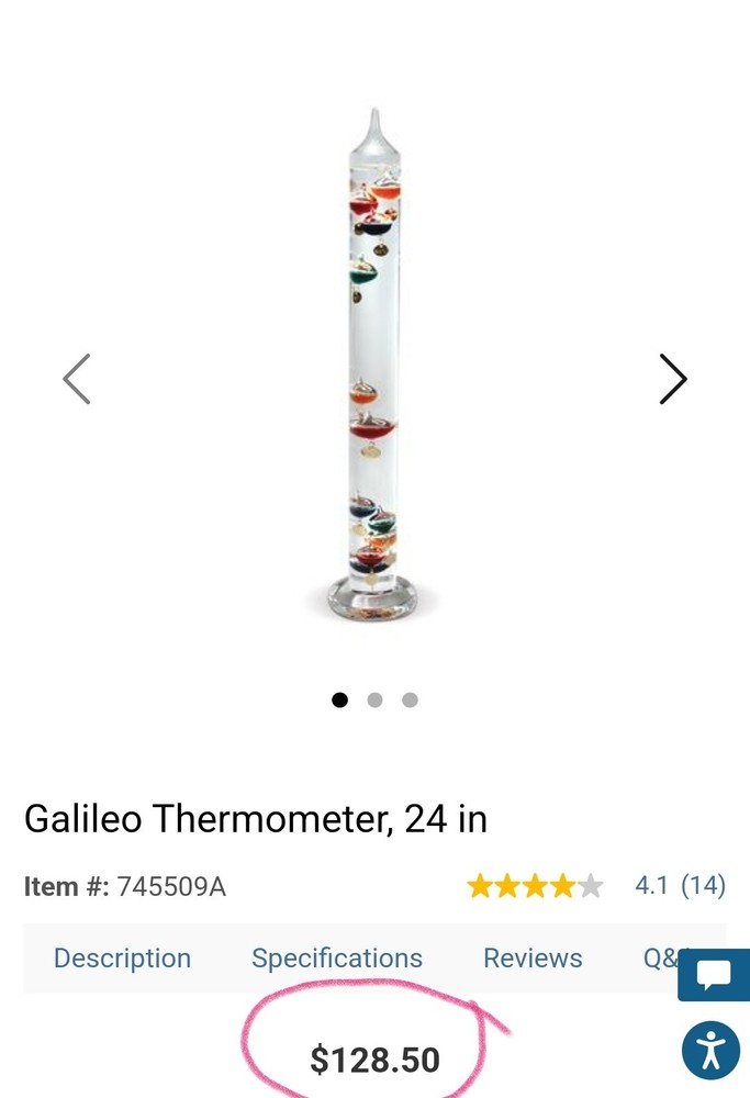 All Blue Galileo Thermometer
