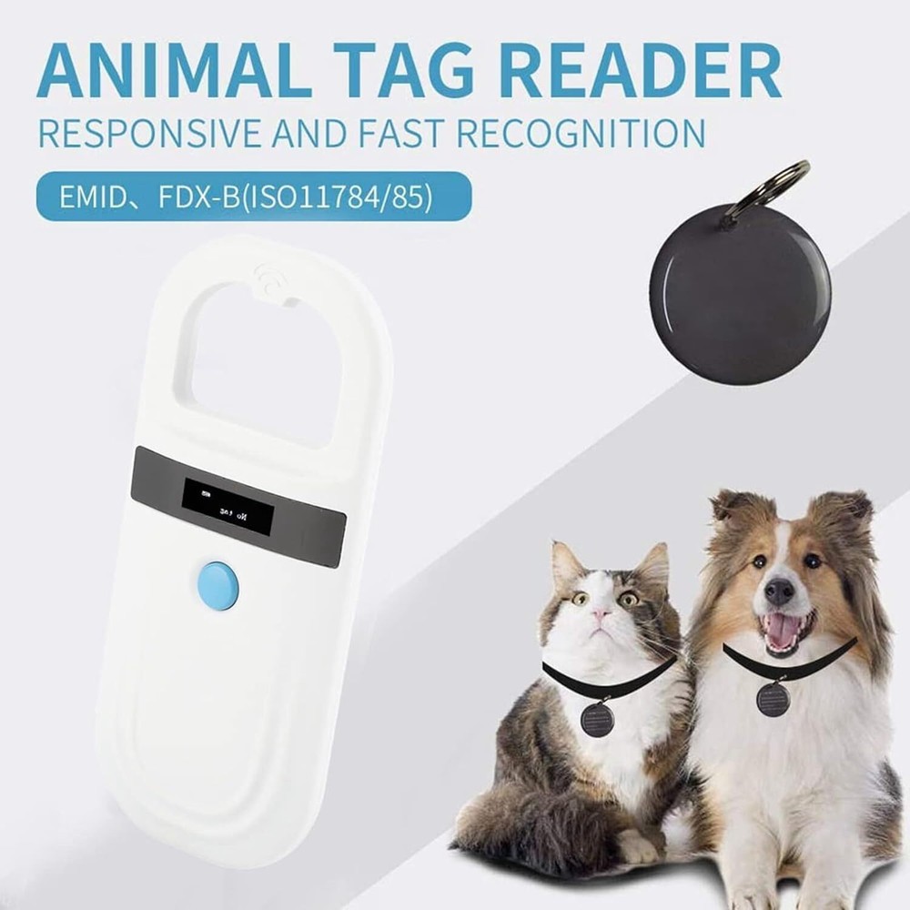 Microchip Reader Rechargeable Pet RFID EMID Micro Chip Reader Scanner 134.2kH...