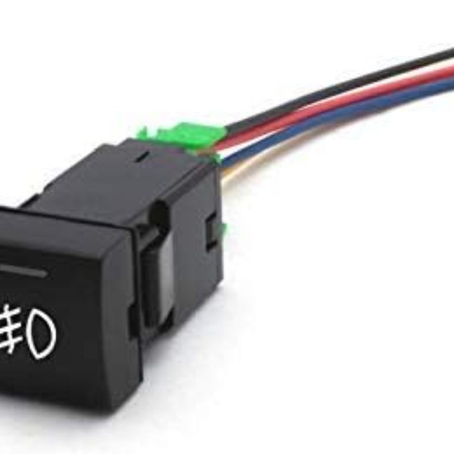 Factory Style 4-Pole 12V Push Button Switch w/LED Background-22.8 x 22.5 mm