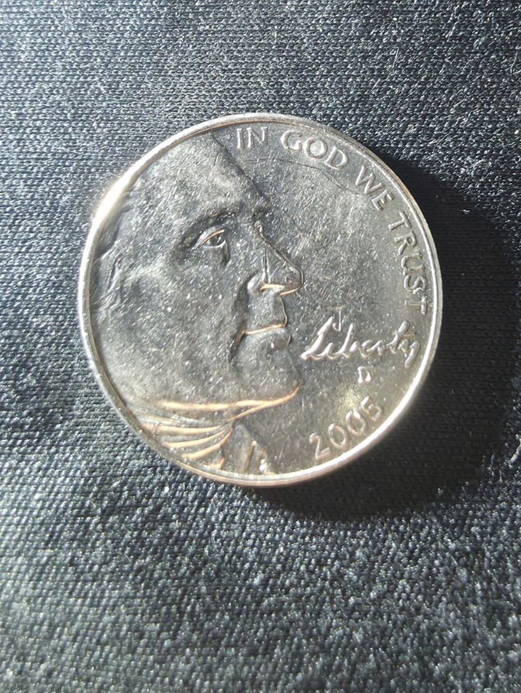 2005 D Jefferson Buffalo Nickel Error Die Chip