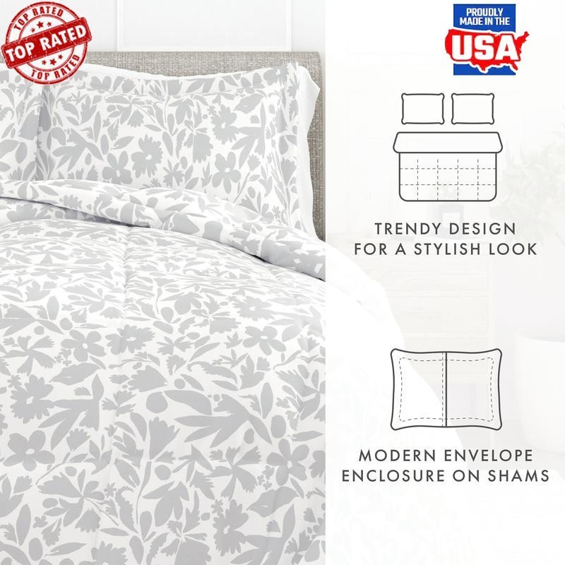 Hypoallergenic Down Alternative Comforter Set 3 Piece King Size Microfiber New