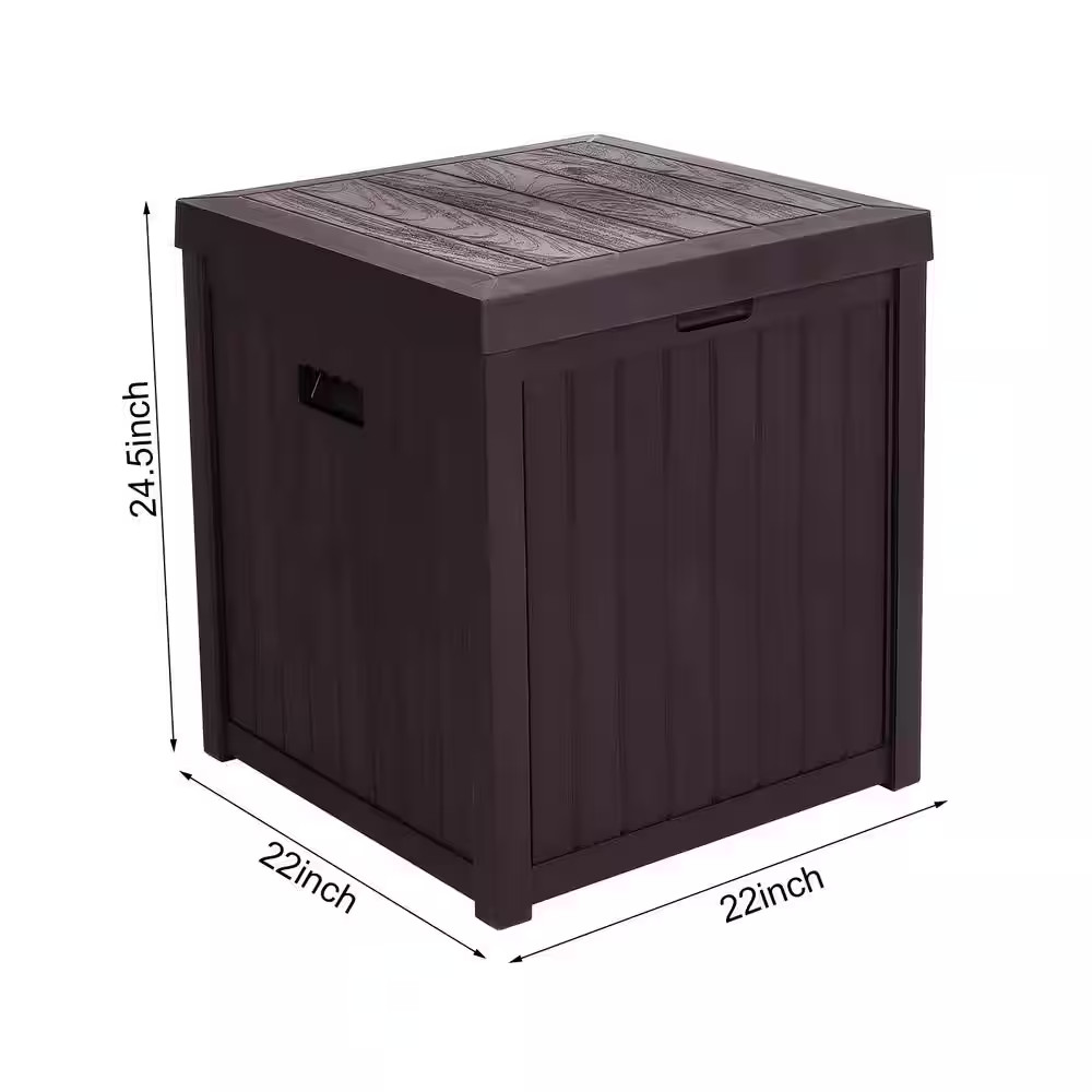51 Gal. Brown Square Plastic Deck Box