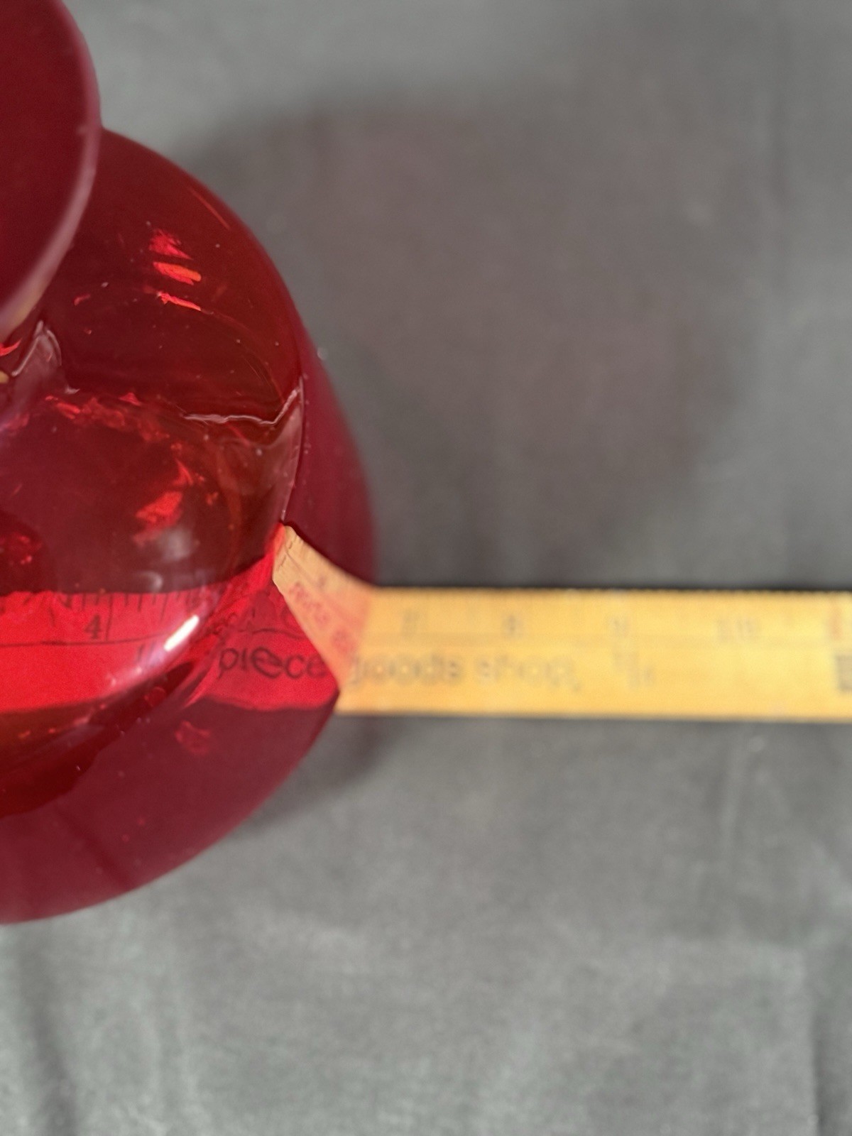 Rainbow-Viking Glass Co. Ruby Red Hand Blown Decanter No Stopper Vintage 60s MCM