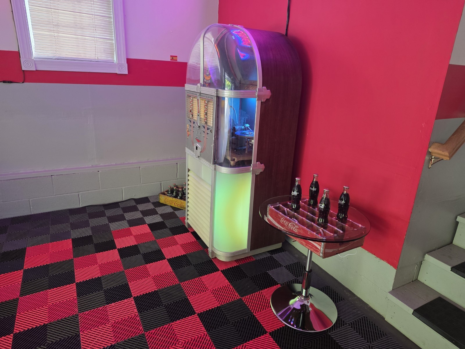 Vintage Coca-Cola Crate Table with LED Lighting | Handmade Bar or Diner Accent |