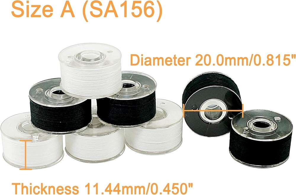 Versatile 144pcs Prewound Bobbin Thread for Embroidery - 96 White & 48 Black