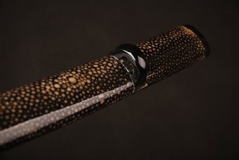 Full Wrapped With Black Real Rayskin With Black Horn Mountings Katana Saya