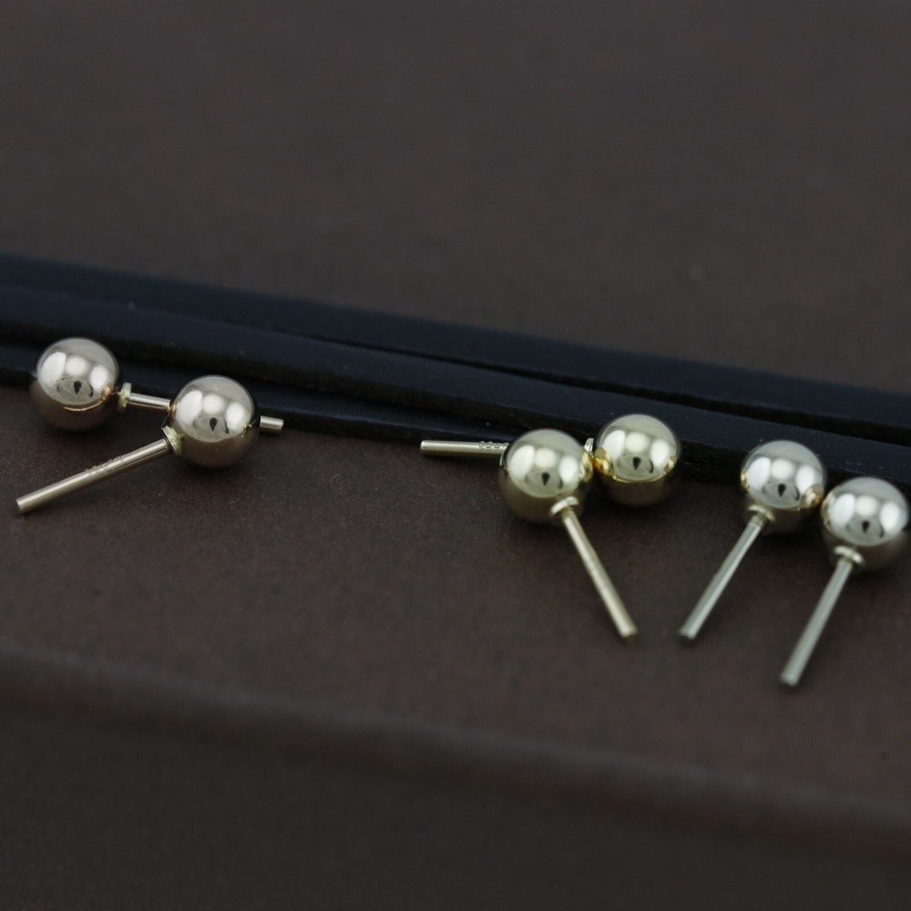 Genuine 18CT Solid Gold Screw Posts & Balls 5mm - 1 Pair Set