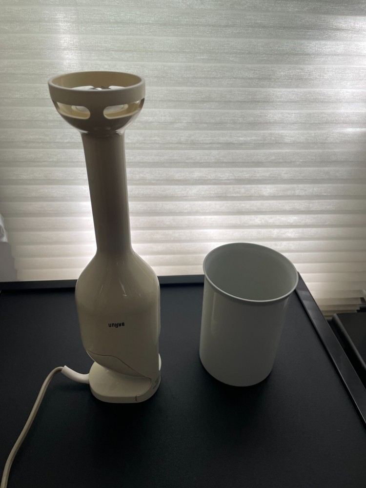 Vintage Braun Immersion Blender - 12", off-white