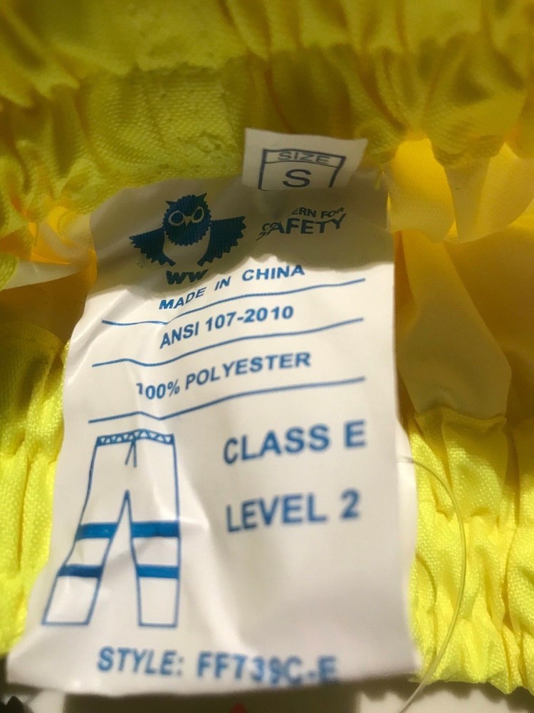 FLUORESCENT SAFETY PANTS, CLASS E, LEVEL 2, REFLECTIVE TAPE, 100% POLYESTER, NEW