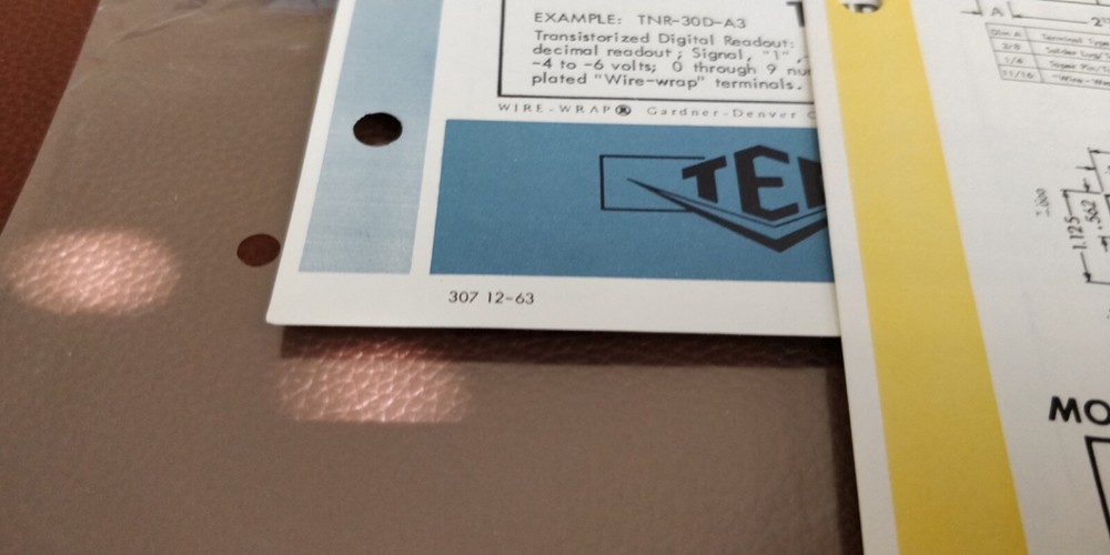 1963 TEC Digital Readout ~ Spec sheets ~ Transistor Electronics Corp TNR-10 -30