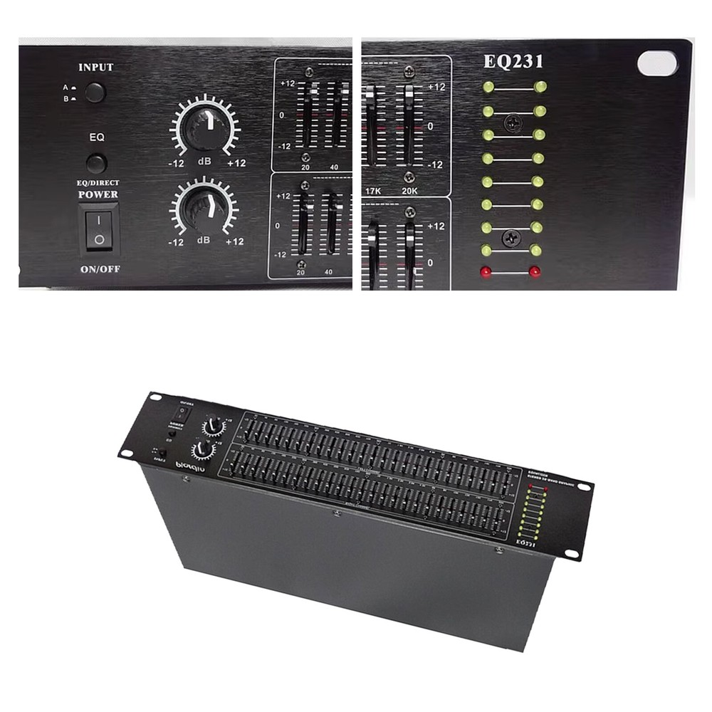 EQ231 Dual 25-Band Stereo EQ Graphic EqualizerHifi Bluetooth Equalizer for Home