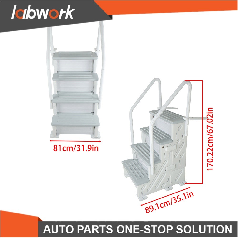 Labwork 4 Step Above Ground Swimming Pool Step Ladder Heavy Duty System Entry