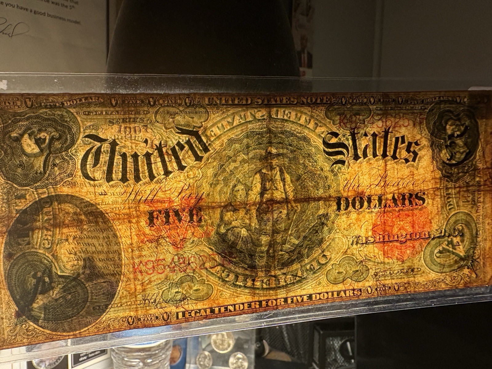 1907 $5 United States Note Wood Chopper — Circulated 🔥