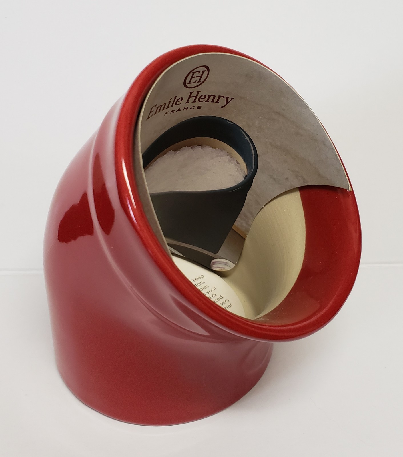 Emile Henry Burgundy/Red Salt Pig Pot Cellar Made in France