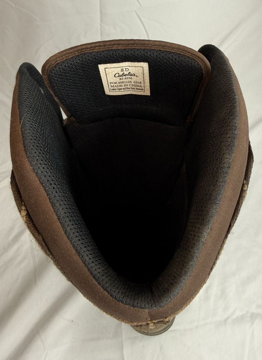 Cabela's 4Most Snake Boots Brown/Black Size 8D Vibram Soles