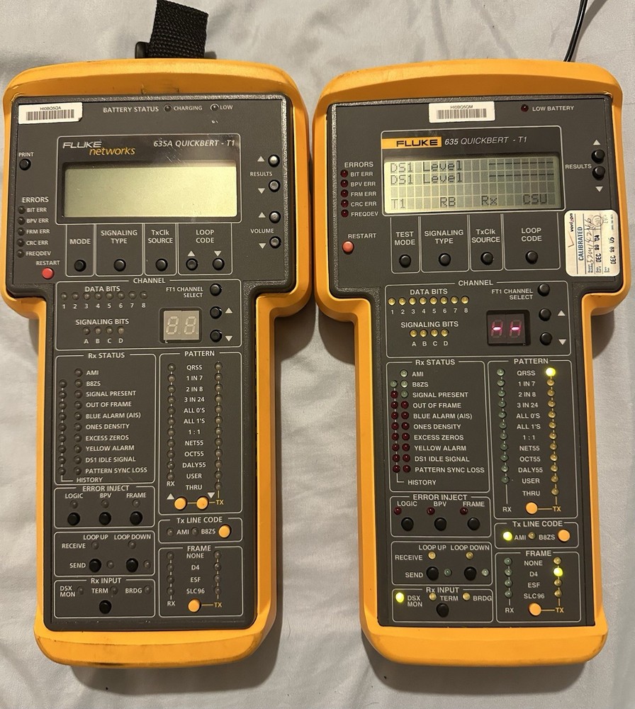 Fluke Networks 635 & 635A QuickBERT-T1 DS1 Cable Tester
