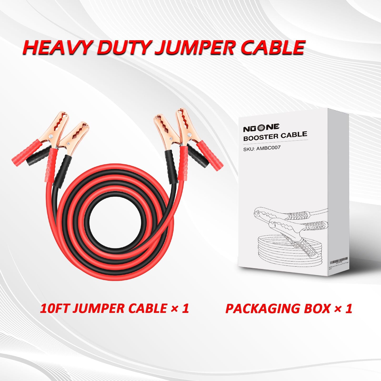 NOONE Jumper Cables for Car Battery, Heavy Duty Automotive Booster Cables for...
