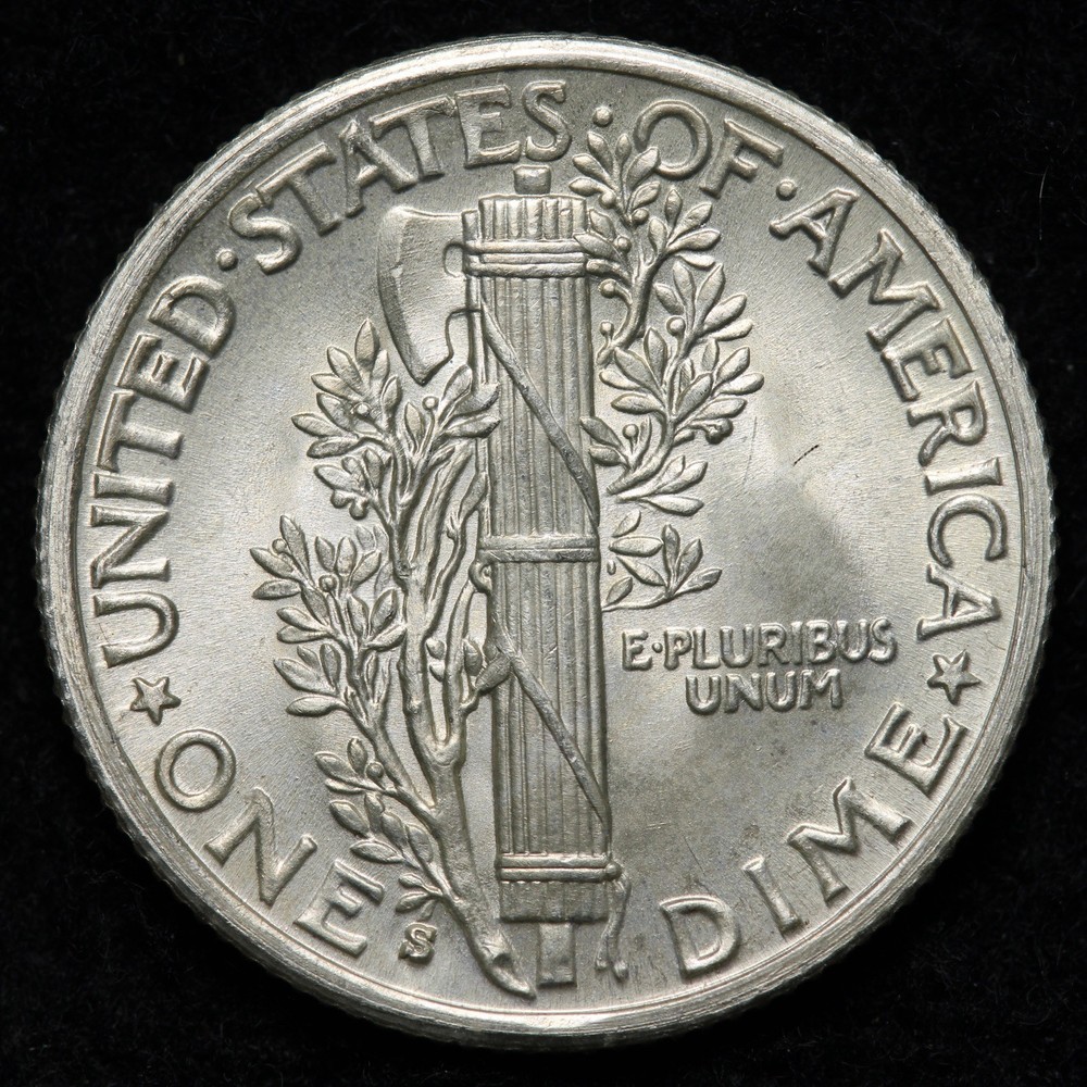 1938-S Mercury Silver Dime BU *UNCIRCULATED* MS BANDS E334 TAEM