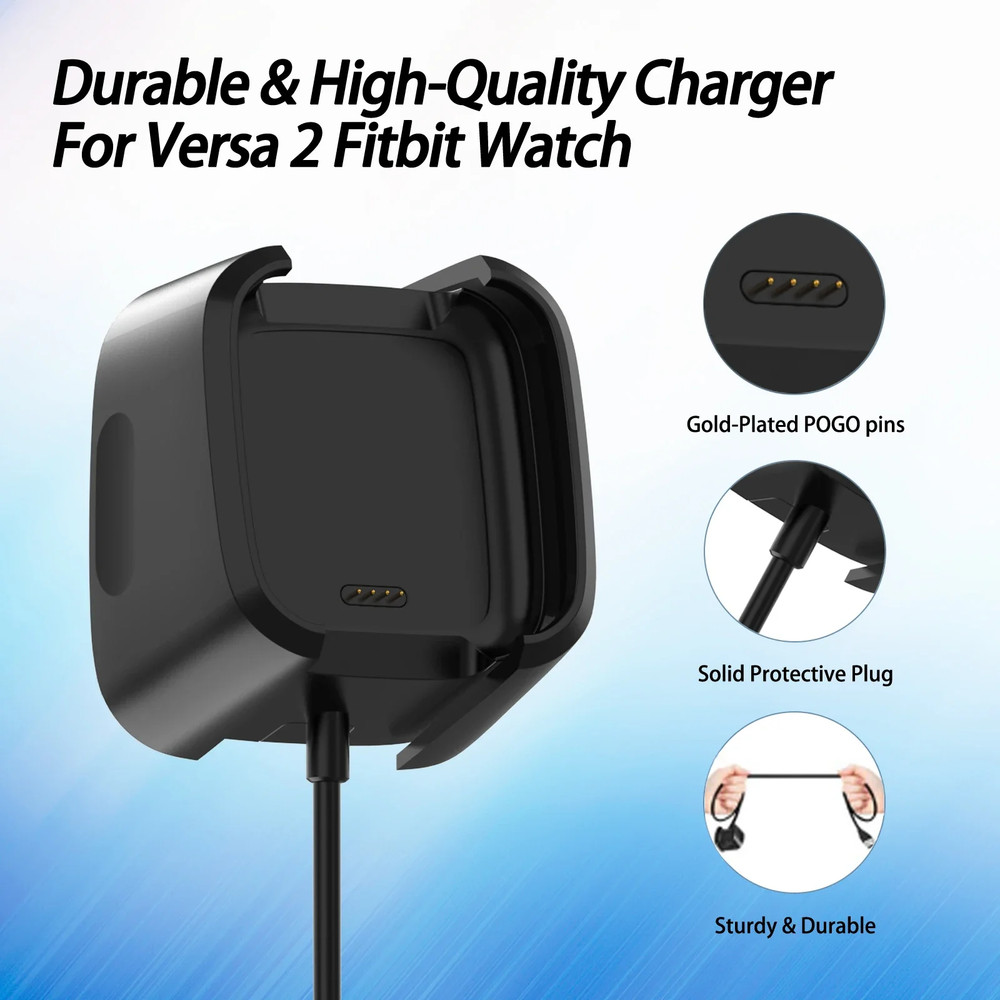 USB Charging Cable Lead Dock for Fitbit VERSA SmartWatch, Versa Lite Charger