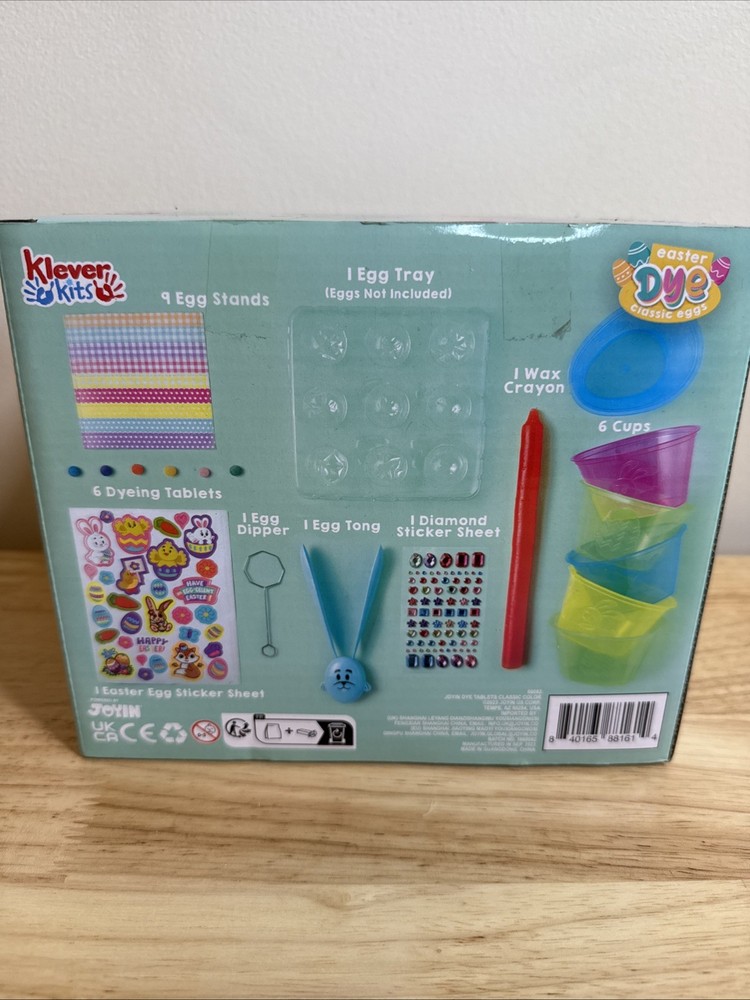 Klever Kits 20Pcs Easter Egg Dye Kit, DIY Easter Decorating Craft Kit w/Egg Tray