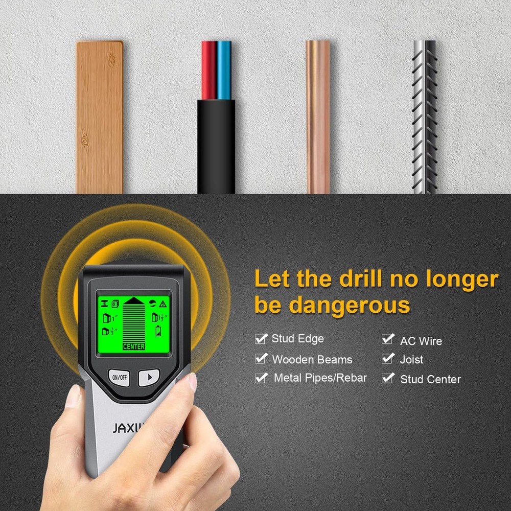 Stud Finder Wall Scanner - 5 in 1 Stud Finder Tool W/Microprocessor Chip and HD