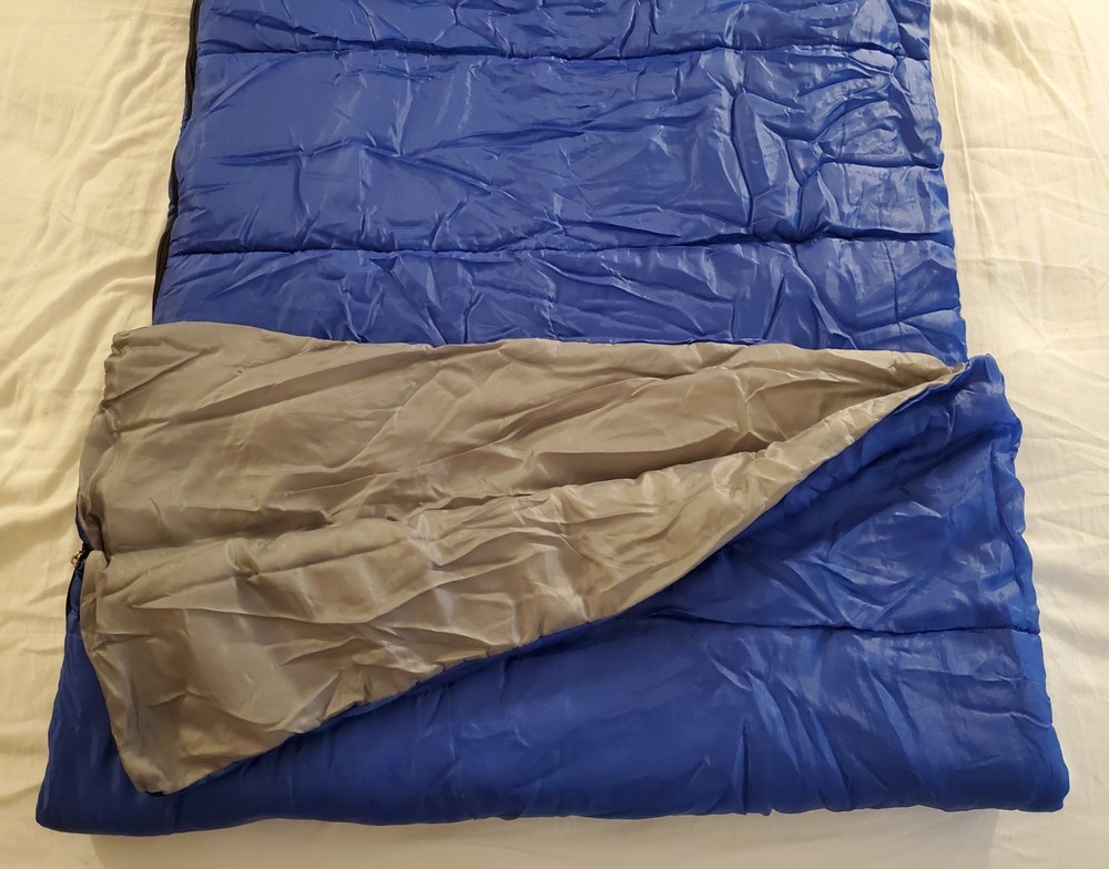 Magellan Outdoors Rectangular Sleeping Bag 45 Degrees 77" x 33" Blue