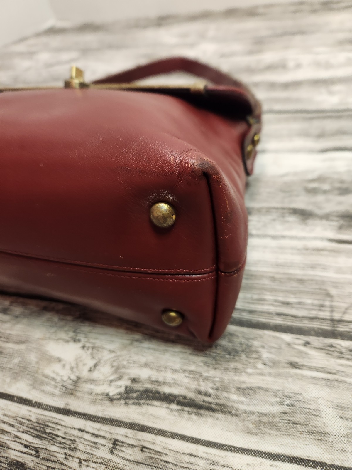 Vintage Etienne Aigner Handmade Oxblood Leather Purse 1980's
