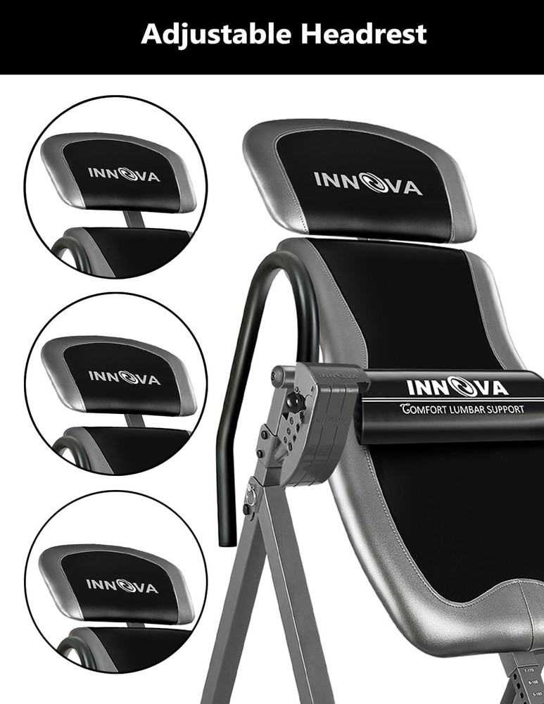 Innova Inversion Table Adjustable Headrest 300lb Capacity