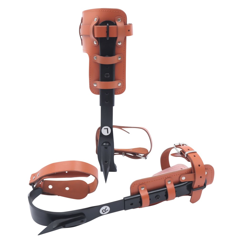 Tree Climbing Spike Kit Pole Climbing Spurs Steel Adjustable Climber Strap Gaffs