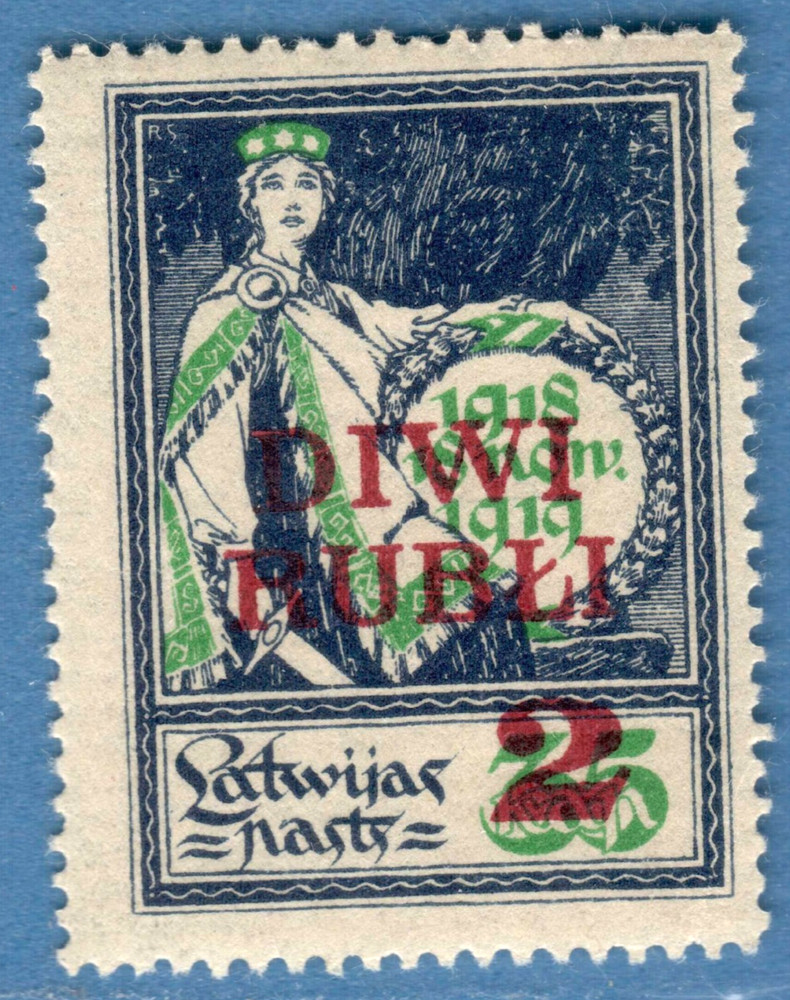LATVIA Sc. 87 1920-21 OFFSET ERROR MNH 1597