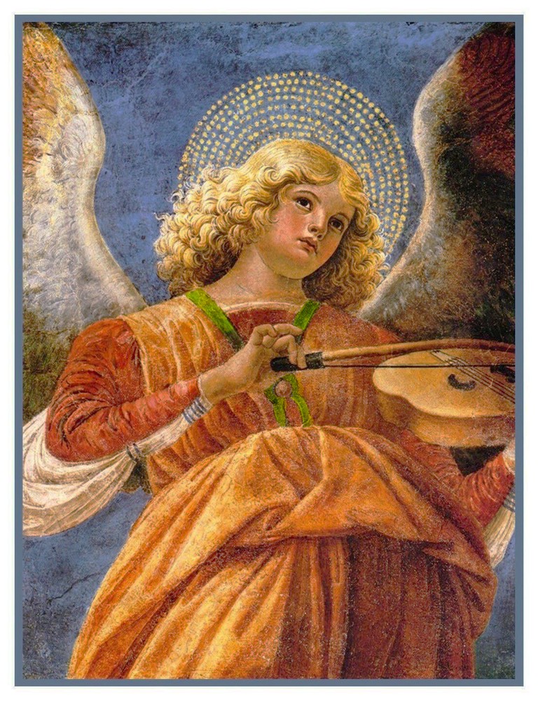 Melozzo da Forlì Music Making Angel Counted Cross Stitch Chart Pattern