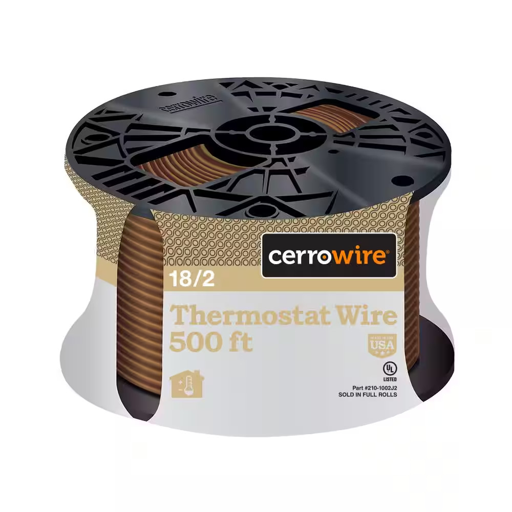 500 Ft. 18/2 Brown Solid Copper CL2R Thermostat Wire