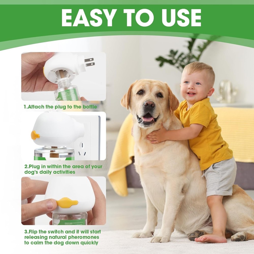 Nodfens Dog Calming Diffuser Pheromone Dog Peeing Diffuser, 1 Plug in+ 1 Pack 45