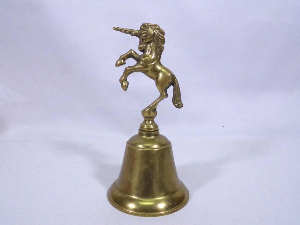 VINTAGE UNICORN 5.75" SOLID BRASS BELL